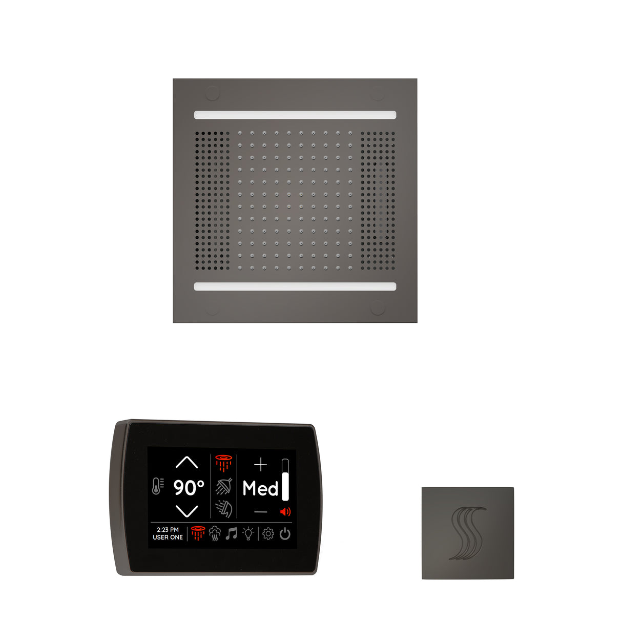 ThermaSol SignaTouch 5" Recessed Control, HydroVive 14", and SteamVection Shower Package