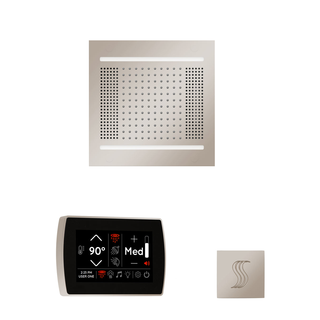 ThermaSol SignaTouch 5" Recessed Control, HydroVive 14", and SteamVection Shower Package