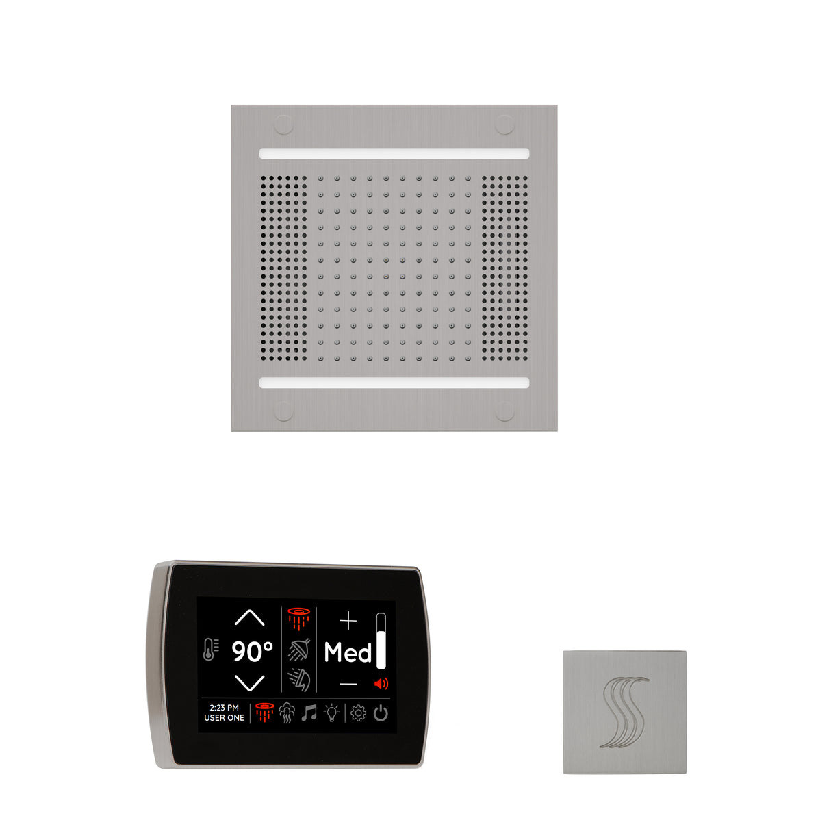 ThermaSol SignaTouch 5" Recessed Control, HydroVive 14", and SteamVection Shower Package