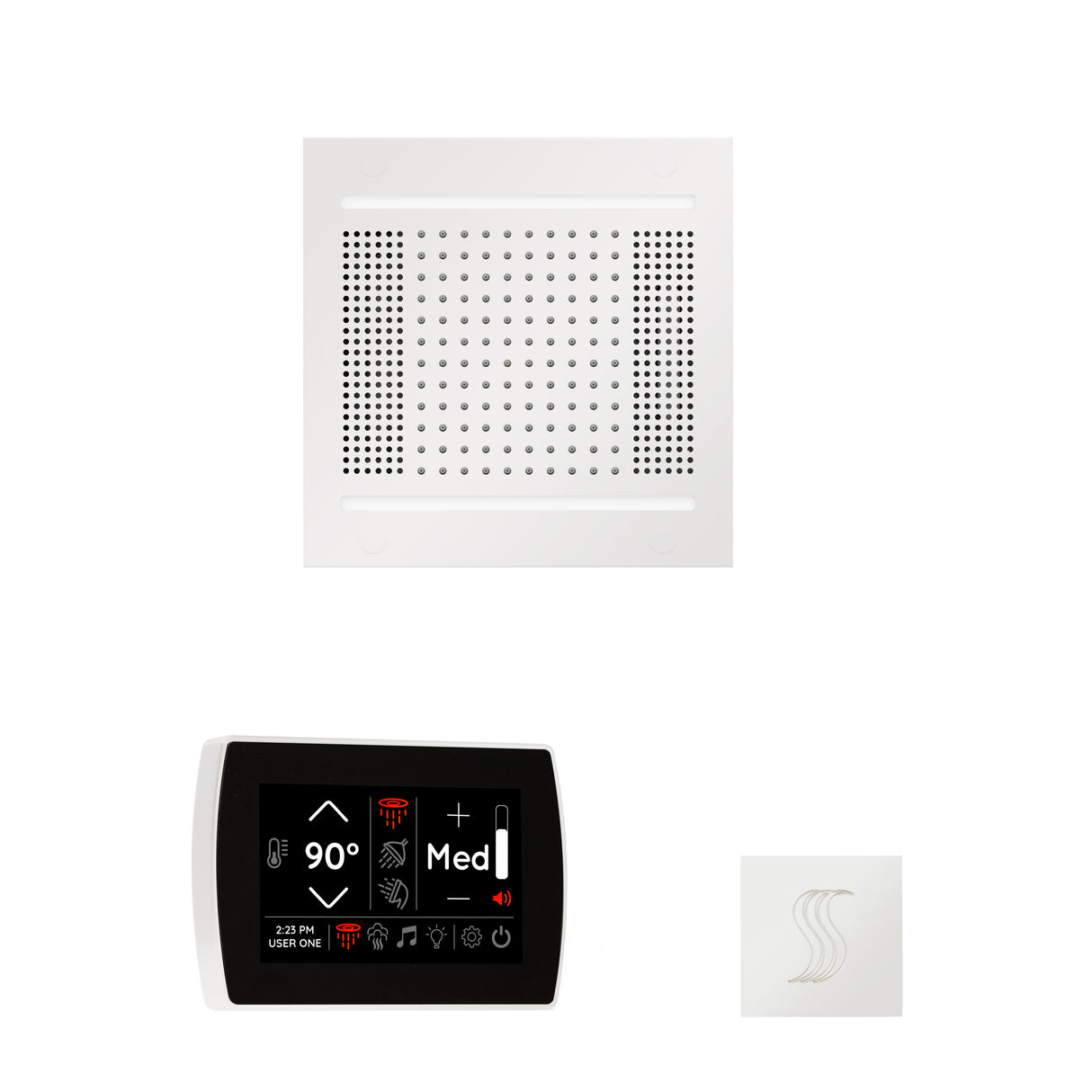 ThermaSol SignaTouch 5" Recessed Control, HydroVive 14", and SteamVection Shower Package