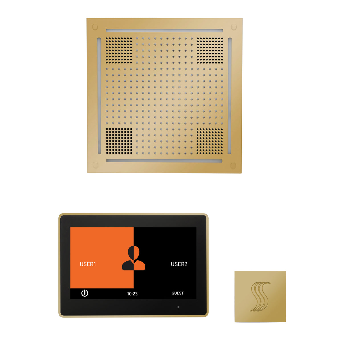 ThermaSol ThermaTouch 10"Steam Control, HydroVive 18" Square, and SteamVection Shower Package