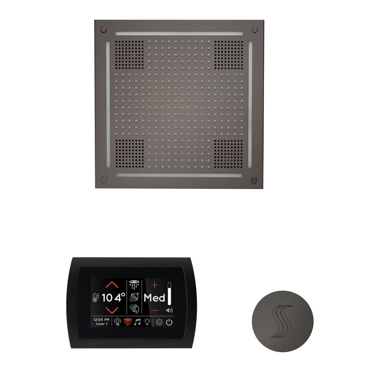 ThermaSol SignaTouch 5" Flushmount Control, HydroVive 18", and SteamVection Shower Package
