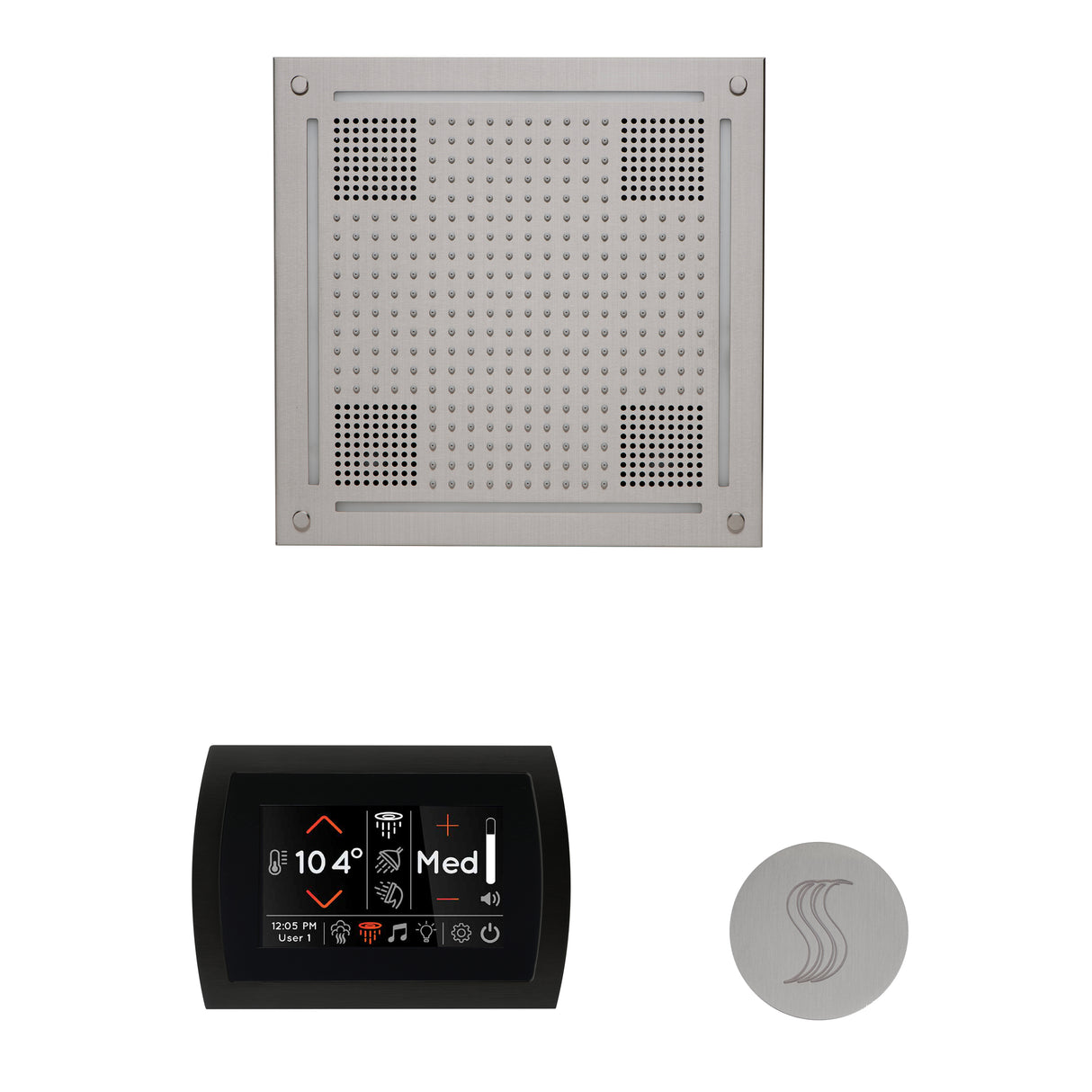 ThermaSol SignaTouch 5" Flushmount Control, HydroVive 18", and SteamVection Shower Package