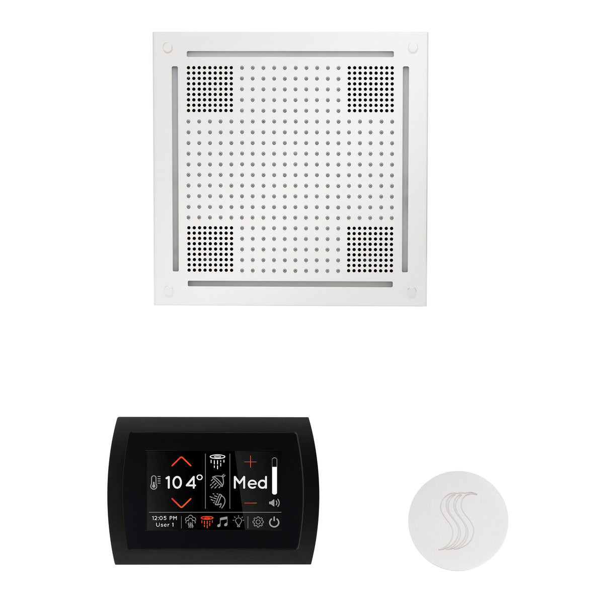 ThermaSol SignaTouch 5" Flushmount Control, HydroVive 18", and SteamVection Shower Package