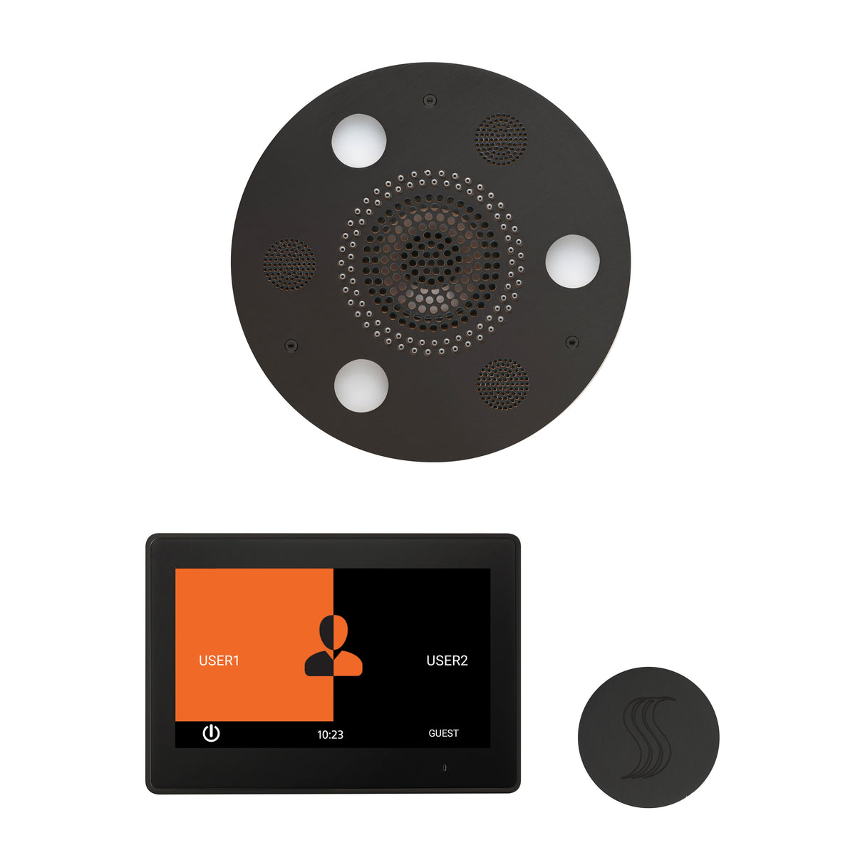 ThermaSol ThermaTouch 10" Steam Control, Serenity Round Rainhead, and SteamVection Shower Package