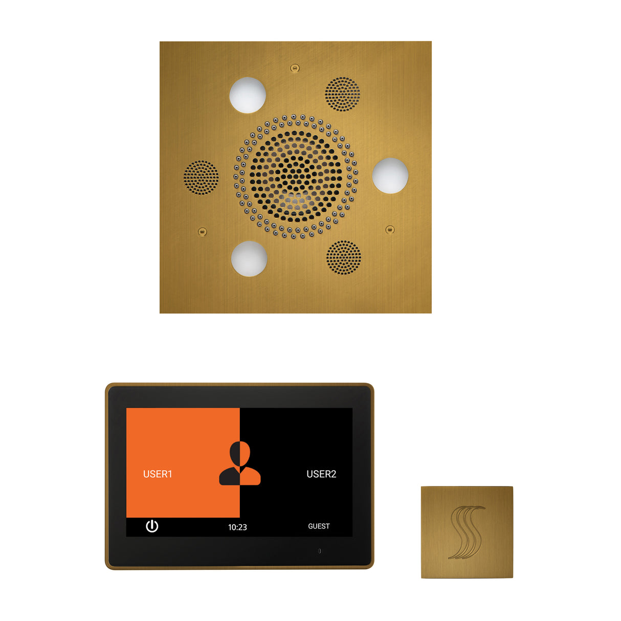 ThermaSol ThermaTouch 10" Steam Control, Serenity Square Rainhead, and SteamVection Shower Package