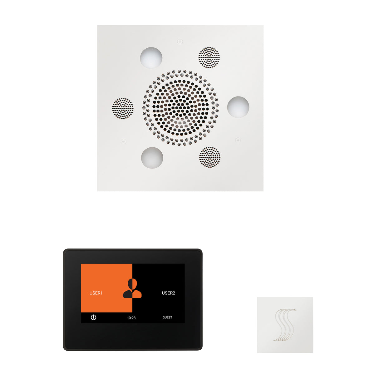 ThermaSol ThermaTouch 7" Steam Control, Serenity Square Rainhead, and SteamVection Shower Package