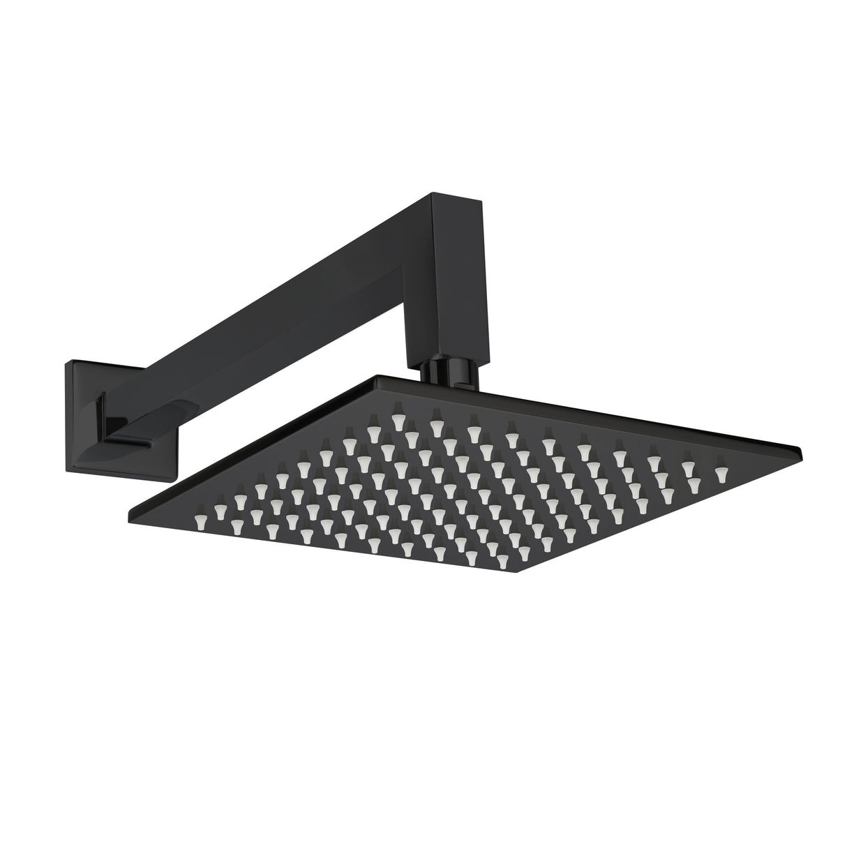 ThermaSol Rainhead Shower Fixture with Arm, Sqaure