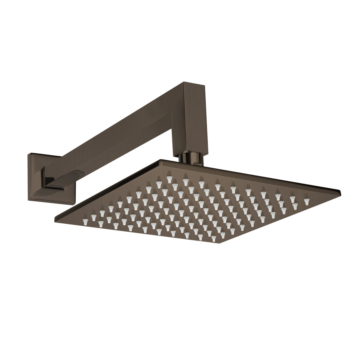 ThermaSol Rainhead Shower Fixture with Arm, Sqaure