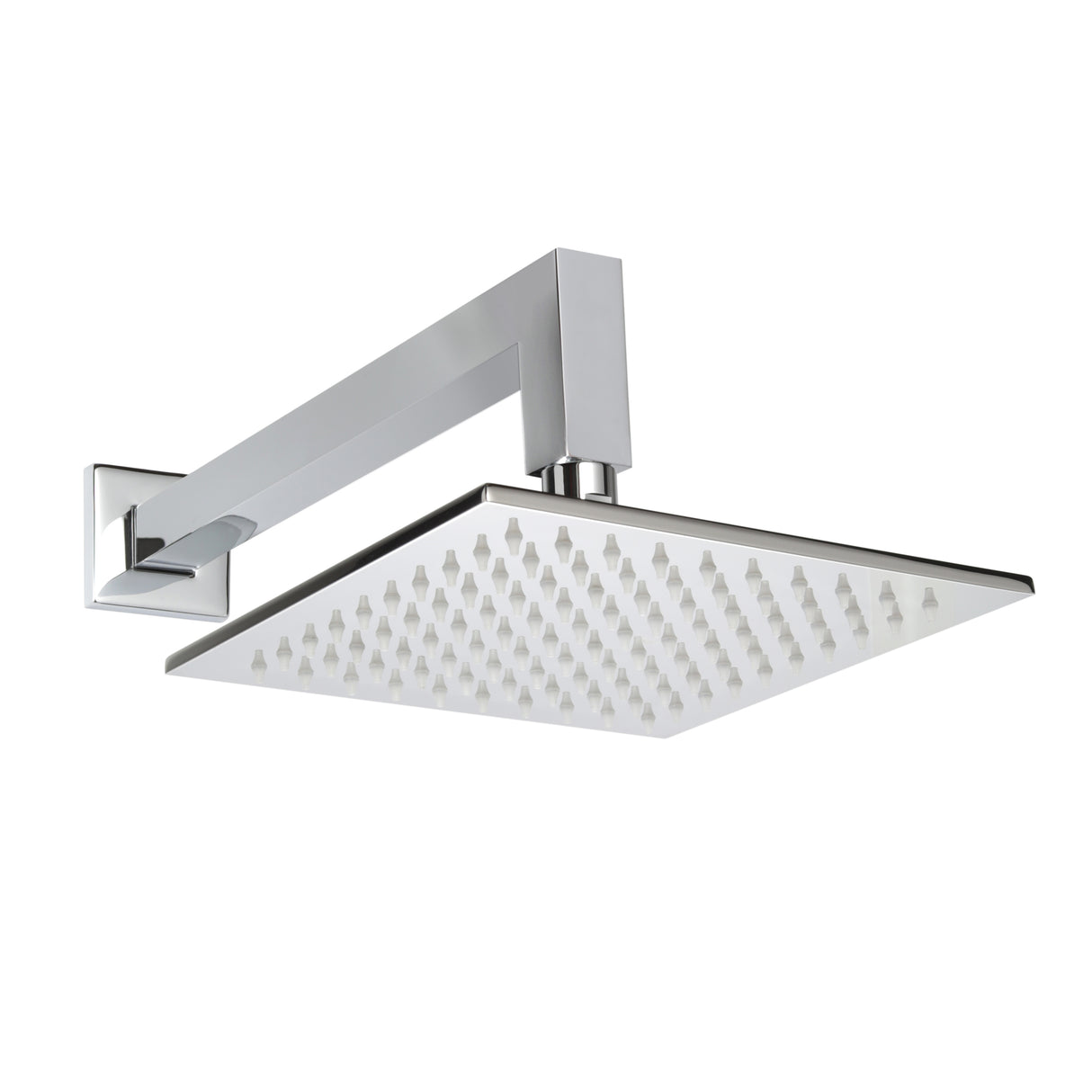ThermaSol Rainhead Shower Fixture with Arm, Sqaure