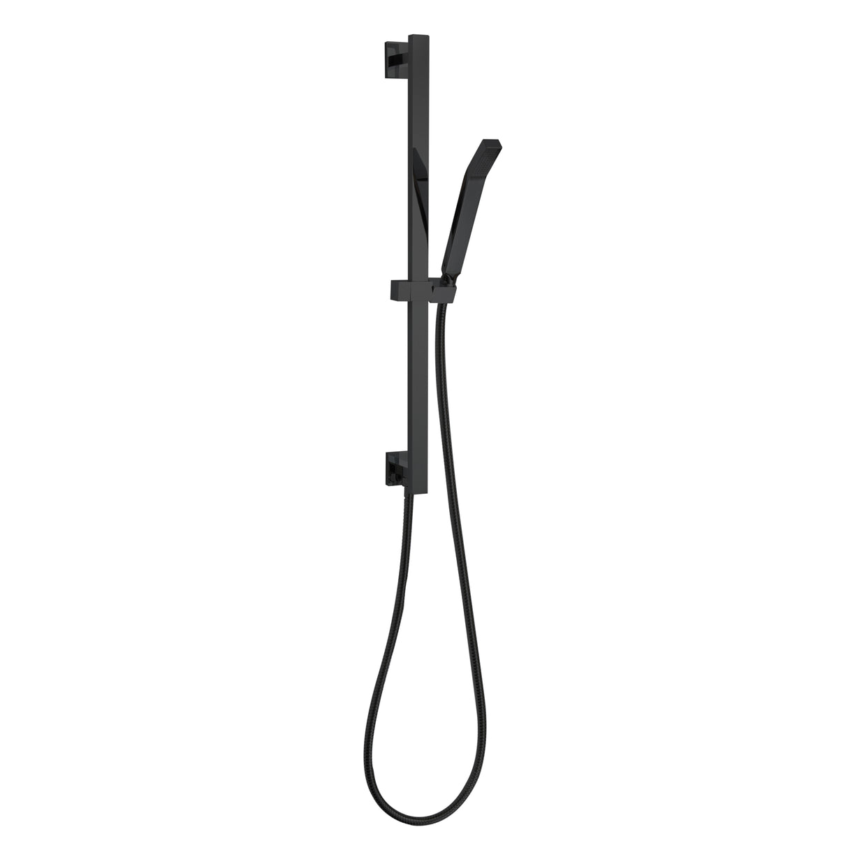 ThermaSol Shower Rail, Hose, and Wand Fixture, Square