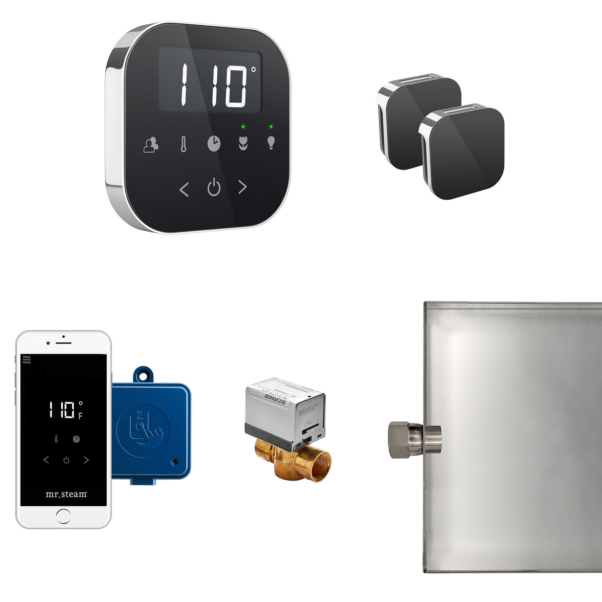 Mr.Steam AirButler Max Aroma Glass Steam Shower Control Package