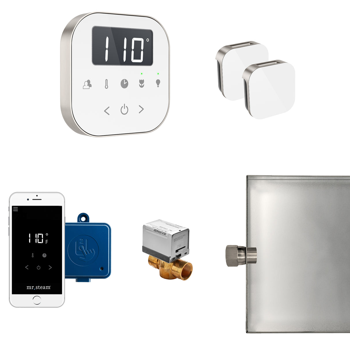 Mr.Steam AirButler Max Aroma Glass Steam Shower Control Package