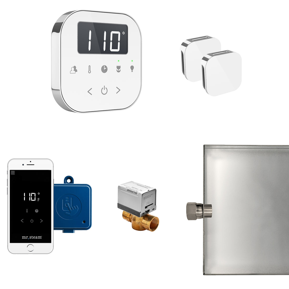 Mr.Steam AirButler Max Aroma Glass Steam Shower Control Package