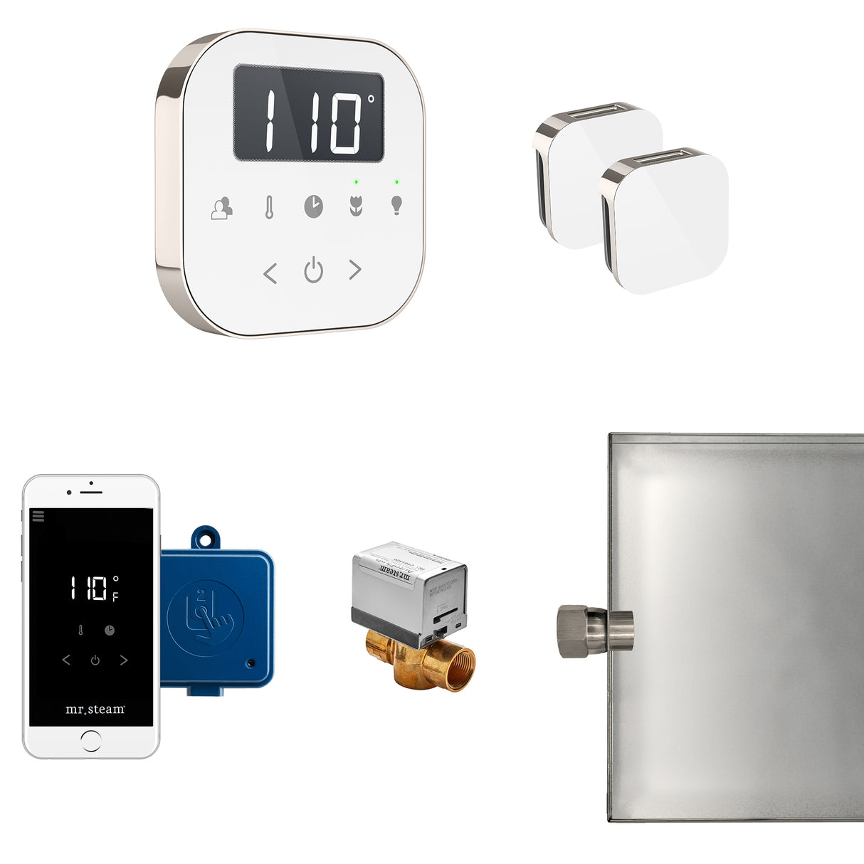 Mr.Steam AirButler Max Aroma Glass Steam Shower Control Package
