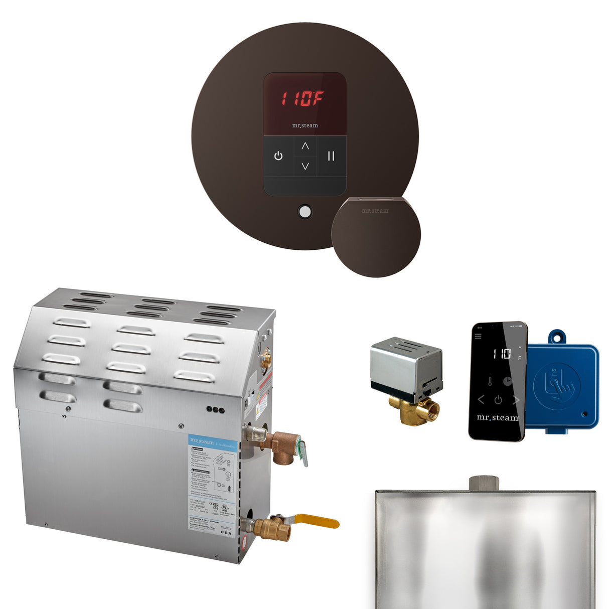 Mr.Steam MS Series Steam Shower Generator Package with Accessories, 9kW