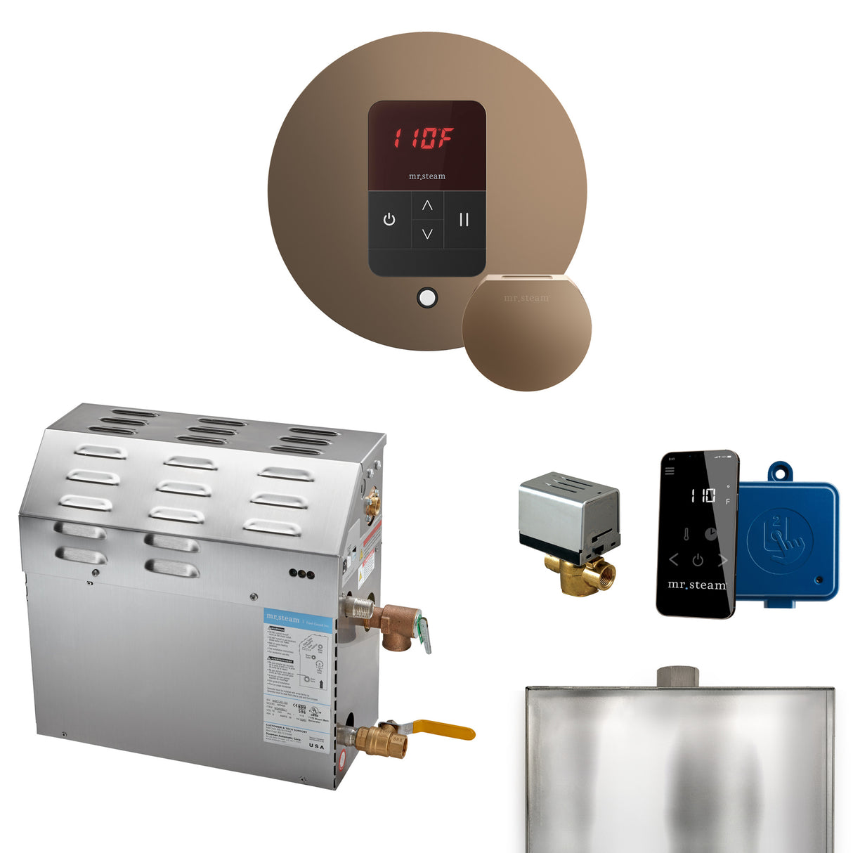 Mr.Steam MS Series Steam Shower Generator Package with Accessories, 9kW