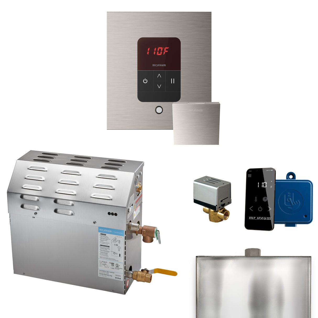 Mr.Steam MS Series Steam Shower Generator Package with Accessories, 9kW