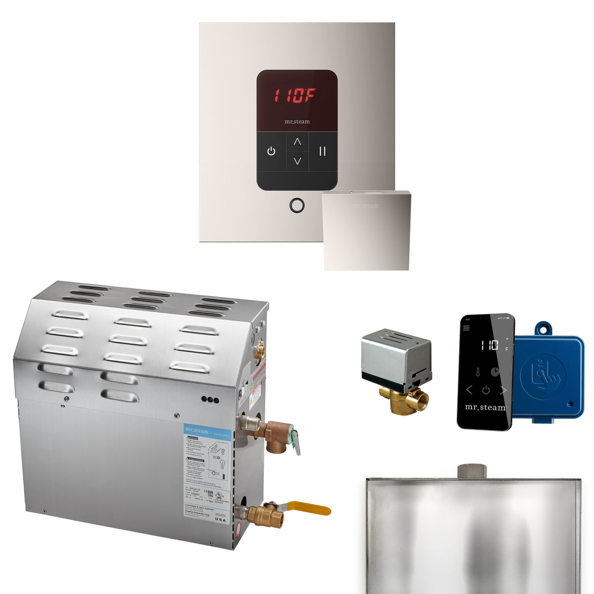 Mr.Steam MS Series Steam Shower Generator Package with Accessories, 9kW