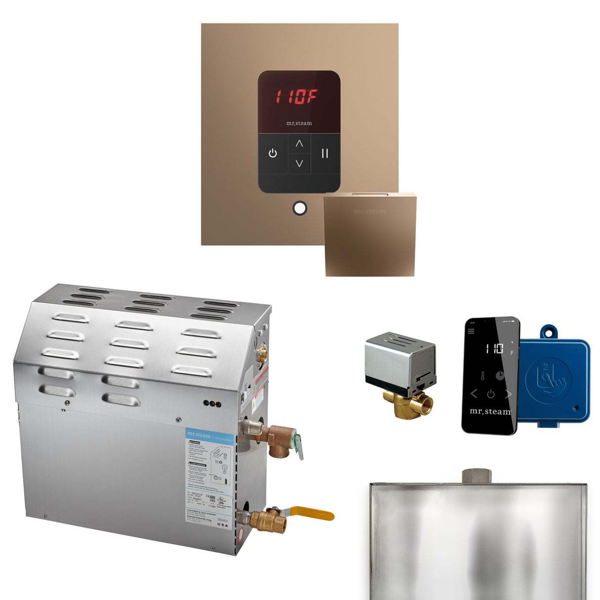Mr.Steam MS Series Steam Shower Generator Package with Accessories, 9kW