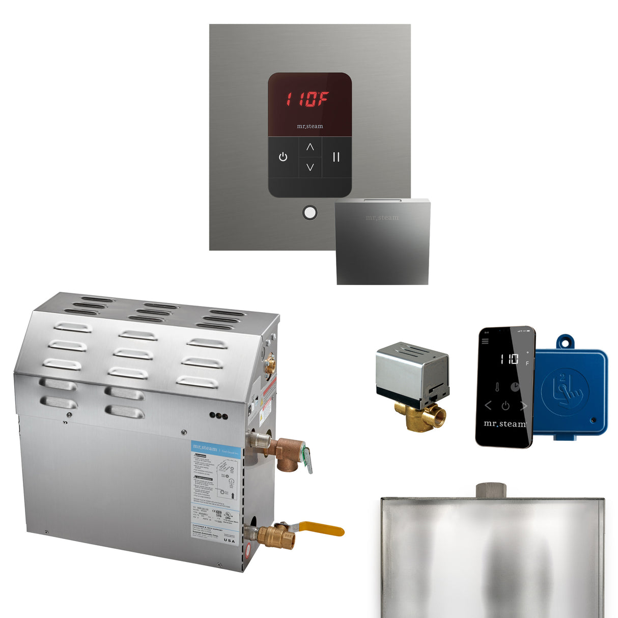 Mr.Steam MS Series Steam Shower Generator Package with Accessories, 9kW