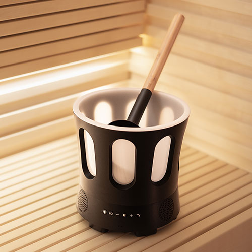 SaunaLife SaunaZone Bluetooth Speaker and Sauna Bucket, with Lights