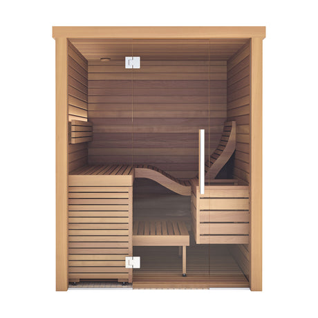 Auroom Baia Glass Indoor Home Sauna, 2 Person