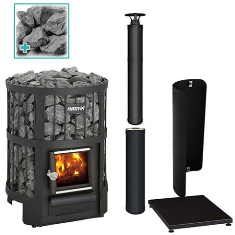 Harvia Legend 150 Wood Burning Sauna Stove Package, 16kW