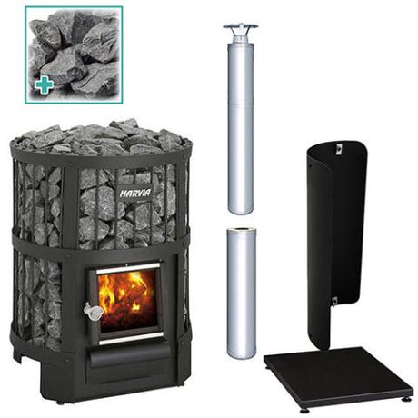 Harvia Legend 150 Wood Burning Sauna Stove Package, 16kW