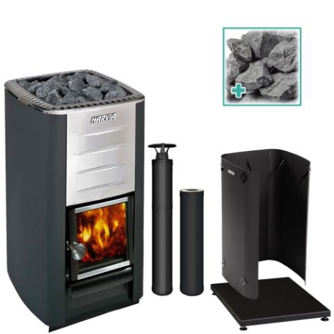 Harvia M3 Wood Burning Sauna Heater Package, 16.5kW