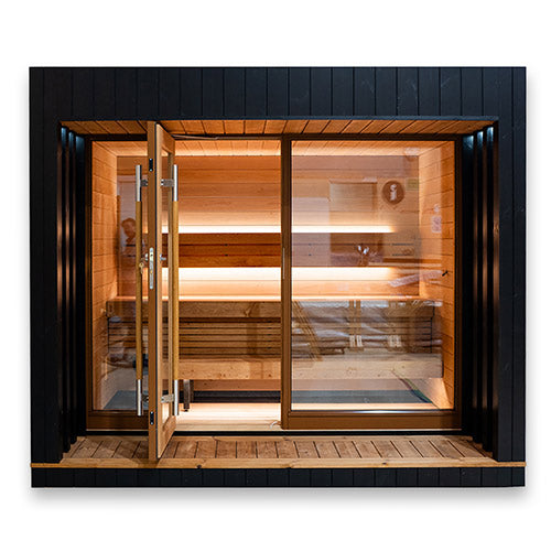 Saunum AirCube 3 Terrace Outdoor Sauna, 4 Person