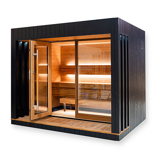 Saunum AirCube 3 Terrace Outdoor Sauna, 4 Person