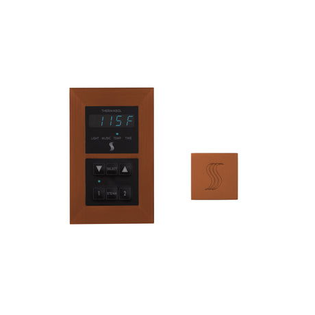 ThermaSol Signature Steam Shower Modern Recessed Control with SteamVection Steamhead Kit, Square