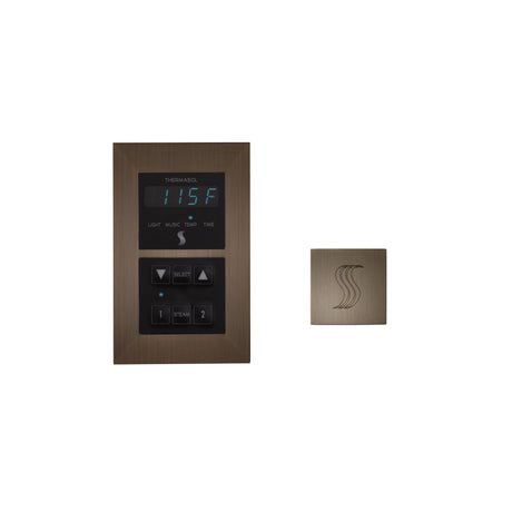 ThermaSol Signature Steam Shower Modern Recessed Control with SteamVection Steamhead Kit, Square