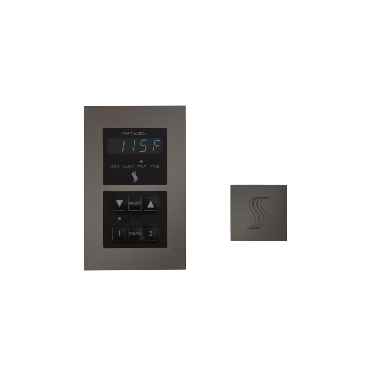 ThermaSol Signature Steam Shower Modern Recessed Control with SteamVection Steamhead Kit, Square