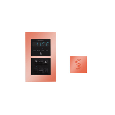 ThermaSol Signature Steam Shower Modern Recessed Control with SteamVection Steamhead Kit, Square