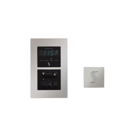 ThermaSol Signature Steam Shower Modern Recessed Control with SteamVection Steamhead Kit, Square