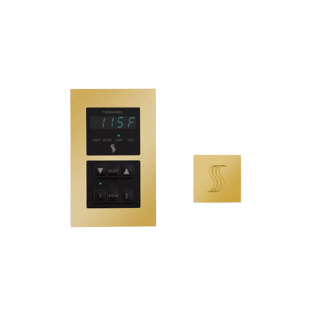 ThermaSol Signature Steam Shower Modern Recessed Control with SteamVection Steamhead Kit, Square