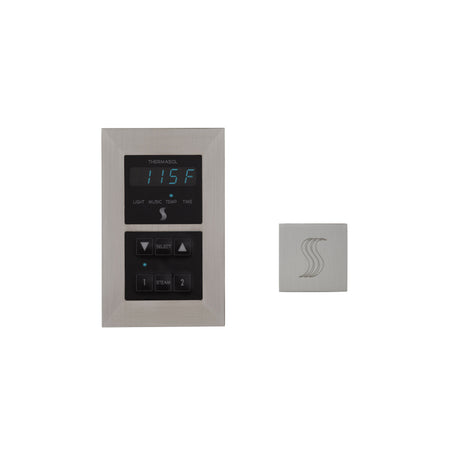ThermaSol Signature Steam Shower Modern Recessed Control with SteamVection Steamhead Kit, Square