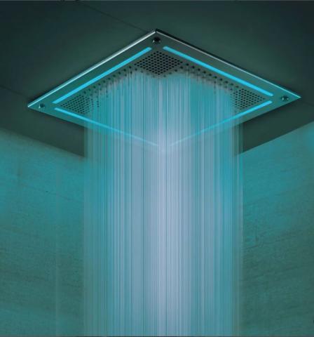 ThermaSol HydroVive 14" Light, Sound, and Rain Shower System, Square