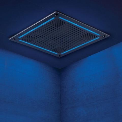 ThermaSol HydroVive 14" Light, Sound, and Rain Shower System, Square