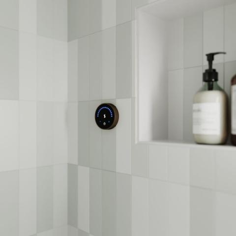 ThermaSol MicroTouch Series Steam Shower Control, Contemporary Flushmount Round