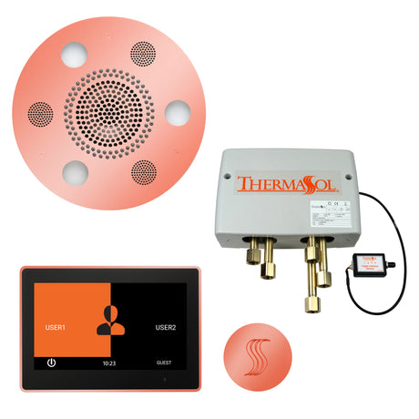 ThermaSol ThermaTouch 10" Control Serenity Rainhead Total Steam Shower Package, Round