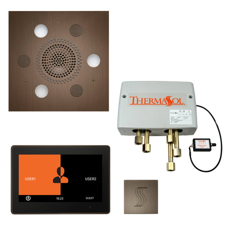 ThermaSol ThermaTouch 10" Control Serenity Rainhead Total Steam Shower Package, Square