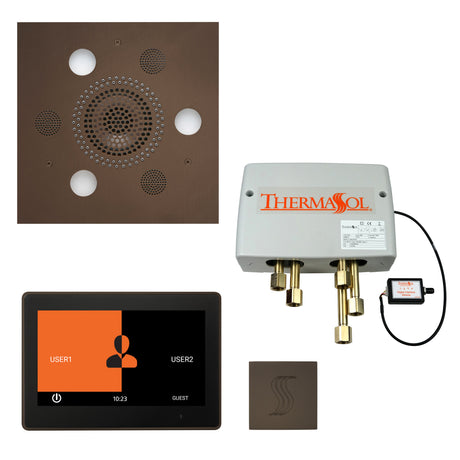 ThermaSol ThermaTouch 10" Control Serenity Rainhead Total Steam Shower Package, Square