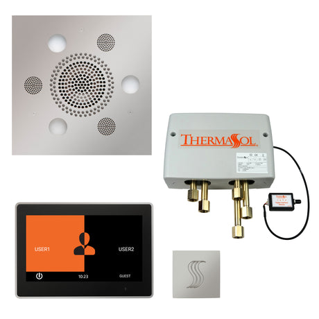 ThermaSol ThermaTouch 10" Control Serenity Rainhead Total Steam Shower Package, Square