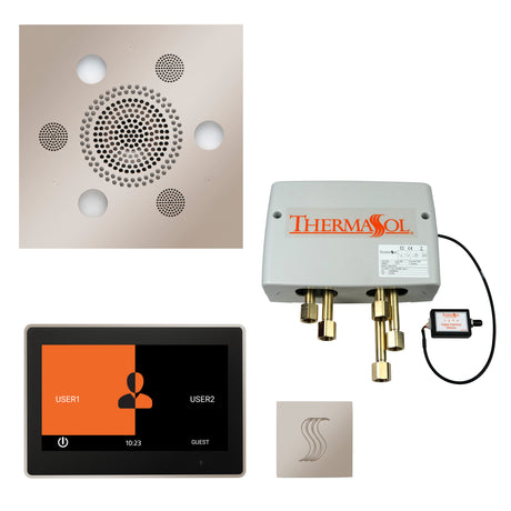 ThermaSol ThermaTouch 10" Control Serenity Rainhead Total Steam Shower Package, Square