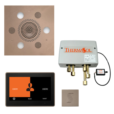 ThermaSol ThermaTouch 10" Control Serenity Rainhead Total Steam Shower Package, Square