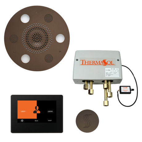 ThermaSol ThermaTouch 7" Control Serenity Rainhead Total Steam Shower Package, Round