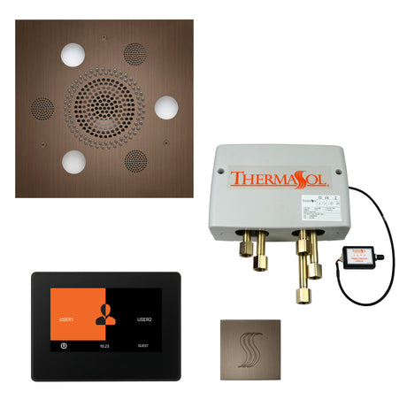 ThermaSol ThermaTouch 7" Control Serenity Rainhead Total Steam Shower Package, Square